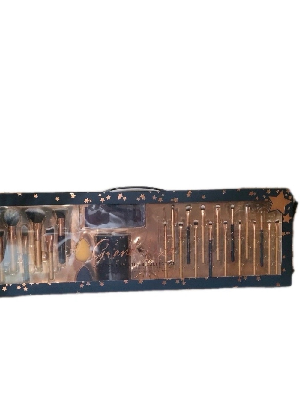 Grand Luxe  28 Piece  Gold & Navy Blue Makeup Brush Set NEW